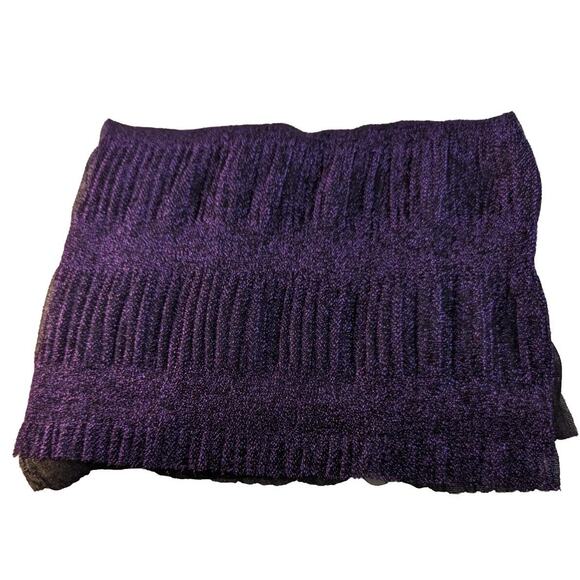 Shawl Wrap Scarf Glistening Purple Thread with Black 16" x 76"See Photos Meas - Picture 8 of 9